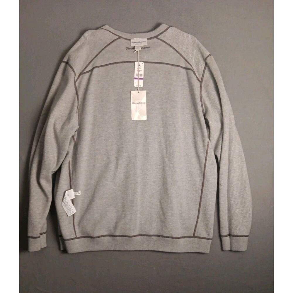 Tommy Bahama Flipsider Vneck Reversible Sweater Carbon Grey Heather XXL -NWT $99